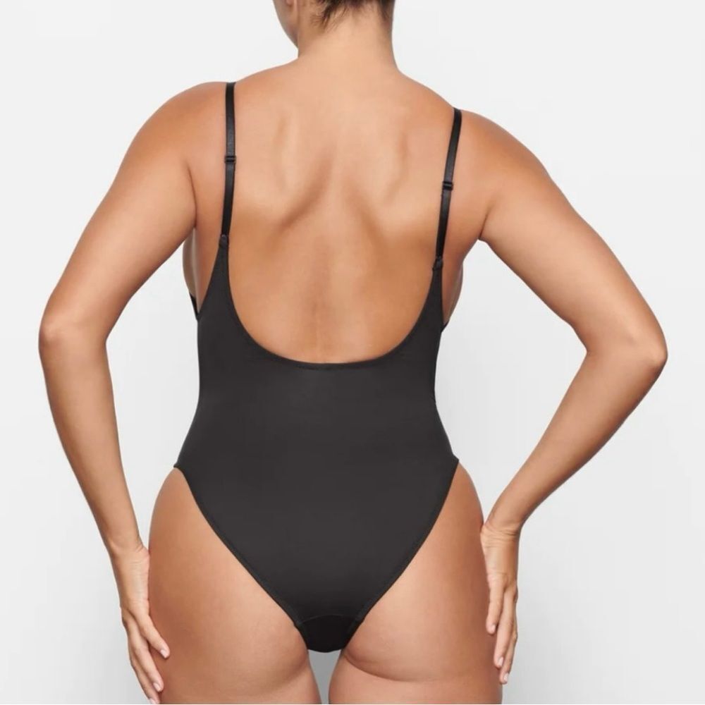 Black Scoop Neck One-Piece Swimsuit - Women's Swim - Picture 3 of 11